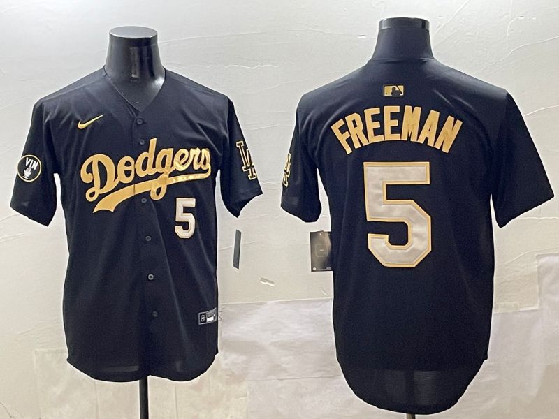 Men Los Angeles Dodgers #5 Freeman Black Gold Nike 2025 MLB Jersey style 4253->houston astros->MLB Jersey